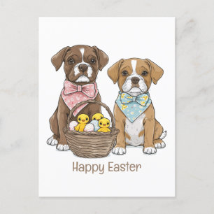 Happy Easter Boxer Dogs Postcard