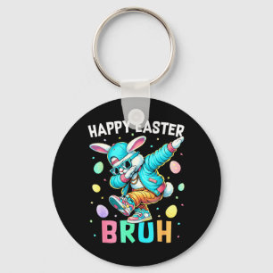 Happy Easter Bruh Bunny Dab Rabbit Dance Boys Kids Keychain