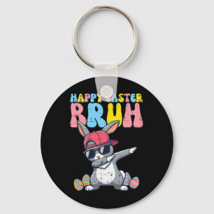 Happy Easter Bruh Bunny Dab Rabbit Dance Boys Kids Keychain