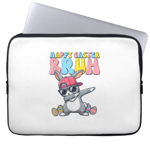 Happy Easter Bruh Bunny Dab Rabbit Dance Boys Kids Laptop Sleeve
