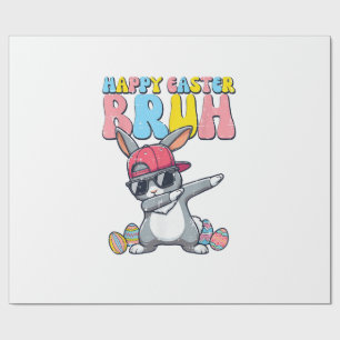 Happy Easter Bruh Bunny Dab Rabbit Dance Boys Kids Wrapping Paper