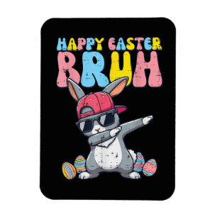Happy Easter Bruh Bunny Dab Rabbit Dance Magnet