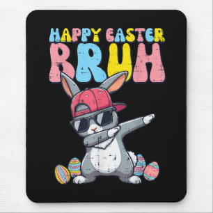 Happy Easter Bruh Bunny Dab Rabbit Dance Mouse Pad