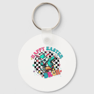 Happy Easter Bruh Dabbing Bunny Egg Hunt Kids Boys Keychain