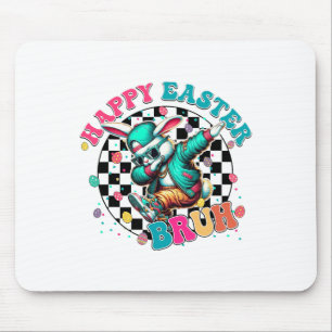 Happy Easter Bruh Dabbing Bunny Egg Hunt Kids Boys Mouse Pad