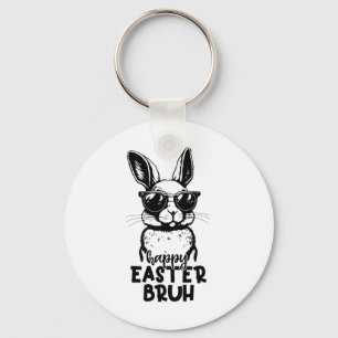 Happy Easter Bruh Funny Bunny Rabbit Easter Kids B Keychain