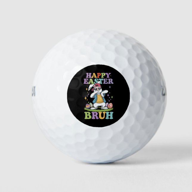 Happy Easter Bruh Funny Dabbing Bunny Rabbit Bro Golf Balls (Front)