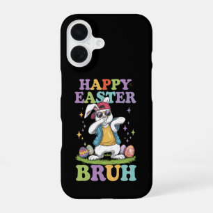 Happy Easter Bruh Funny Dabbing Bunny Rabbit Bro iPhone 16 Case