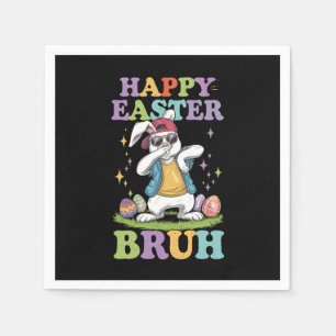 Happy Easter Bruh Funny Dabbing Bunny Rabbit Bro Napkin