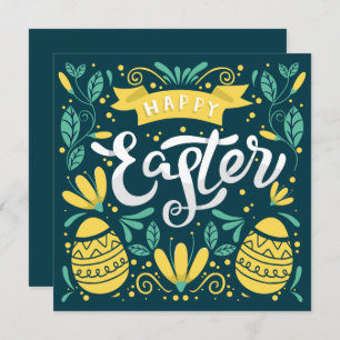 Happy Easter Brunch and Egg Hunt Folk Invitation
