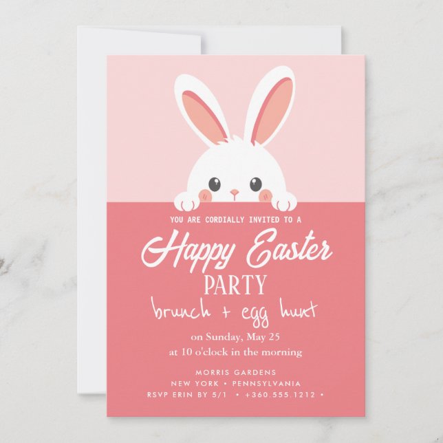Happy Easter Brunch and Egg Hunt Invitation (Front)