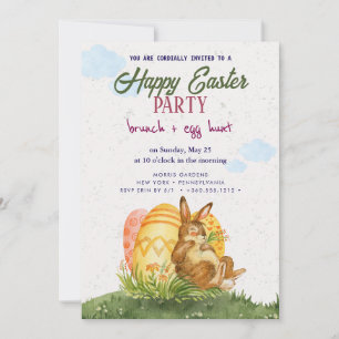 Happy Easter Brunch and Egg Hunt Invitation
