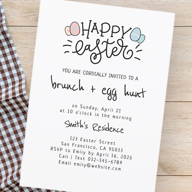 Happy Easter Brunch and Egg Hunt Invitation (Creator Uploaded)