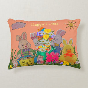 Happy Easter Buddies Decorative Pillow