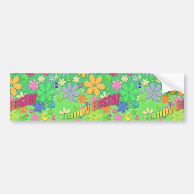 happy easter bumper sticker (Front)