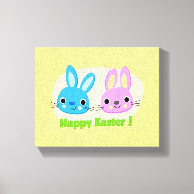 "HAPPY EASTER" BUNNIES CANVAS PRINT (Front)