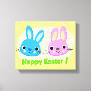 "HAPPY EASTER" BUNNIES CANVAS PRINT