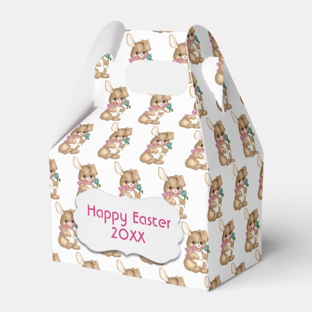 Happy Easter Bunnies  Favor Box (Front Side)