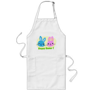 "HAPPY EASTER" BUNNIES  LONG APRON
