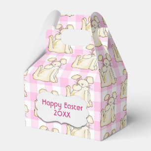 Happy Easter Bunnies On Gingham Favor Box