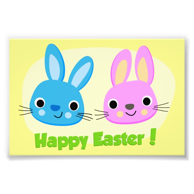 "HAPPY EASTER" BUNNIES  PHOTO PRINT (Front)
