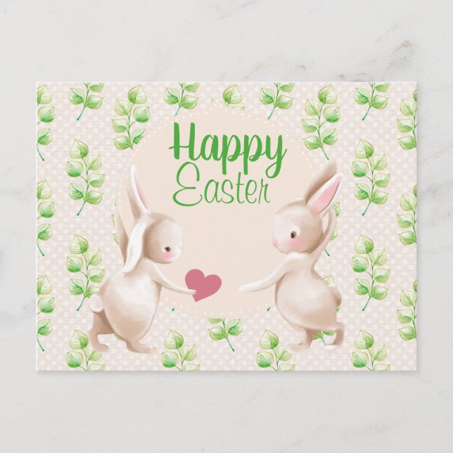 Happy Easter Bunnies Postcard (Front)