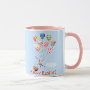 Happy Easter Bunny and Balloons Mug