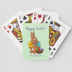 Happy Easter Bunny and Chick Deco of Playing Cards