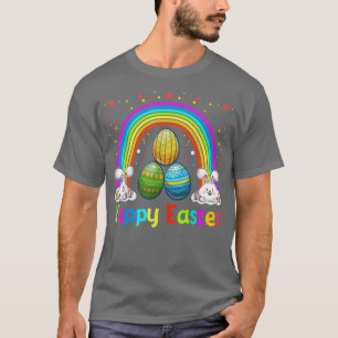 Happy Easter Bunny And Easter Eggs, Rainbow Cathol T-Shirt