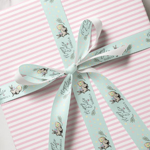 Happy Easter Bunny and Egg Pattern Grosgrain Ribbon