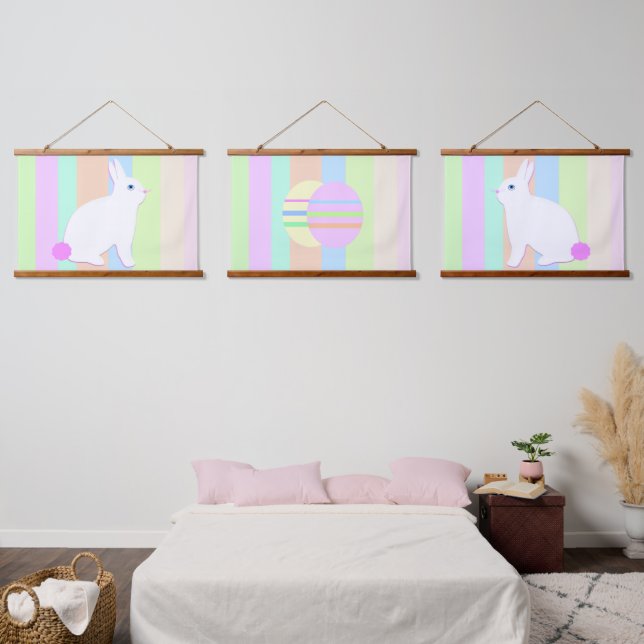 Happy Easter Bunny and Eggs  Hanging Tapestry (Bedroom)