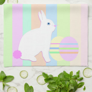 Happy Easter Bunny and Eggs Kitchen Towel