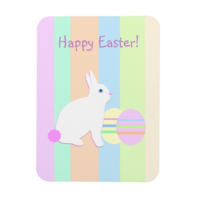 Happy Easter Bunny and Eggs Magnet (Vertical)