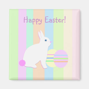 Happy Easter Bunny and Eggs Magnet
