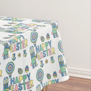 Happy Easter Bunny Balloon – Cute Pattern Tablecloth