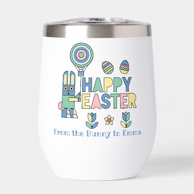 Happy Easter Bunny Balloon – Cute Personalized (Front)