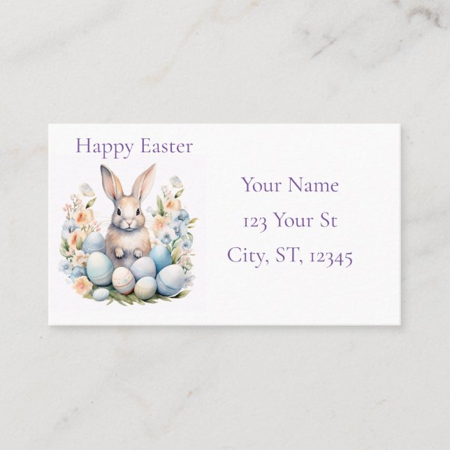 Happy Easter Bunny Basket Thunder_Cove Business Card (Front)