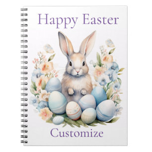 Happy Easter Bunny Basket Thunder_Cove Notebook