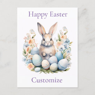 Happy Easter Bunny Basket Thunder_Cove Postcard