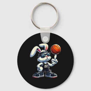 Happy Easter Bunny Basketball Kids Boys Sport Love Keychain
