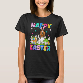 Happy Easter Bunny Basset Hound Dog Easter Sunday T-Shirt