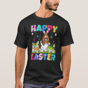 Happy Easter Bunny Basset Hound Dog Easter Sunday  T-Shirt