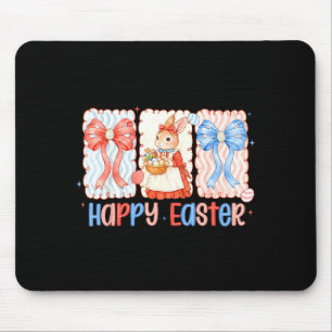 Happy easter bunny bow tie for kid boy girl womenH Mouse Pad