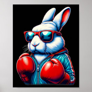 Happy Easter Bunny Boxing Rabbit Men Women Kid  Poster