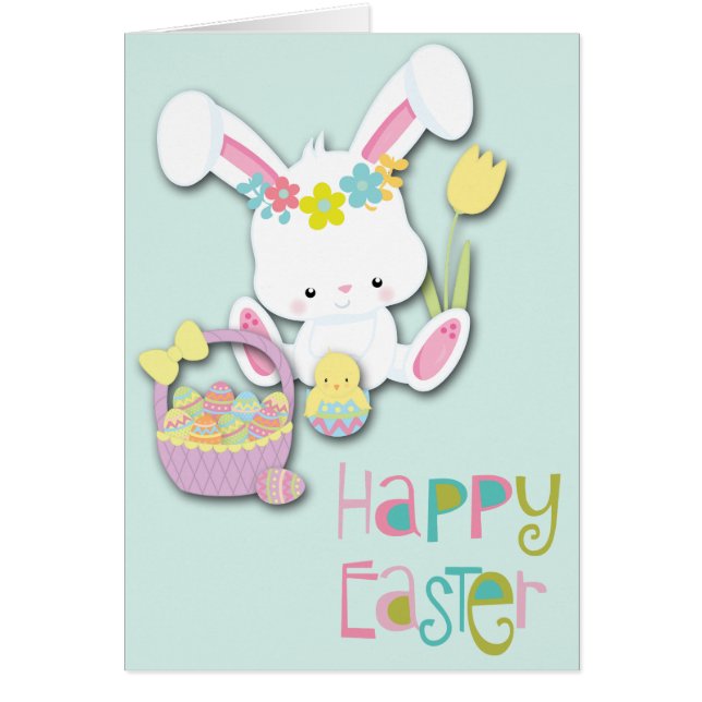 Happy Easter Bunny, Chick, and Basket (Front)