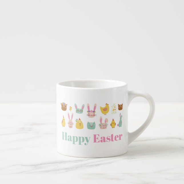Happy Easter Bunny Chicken Espresso Cup (Right)