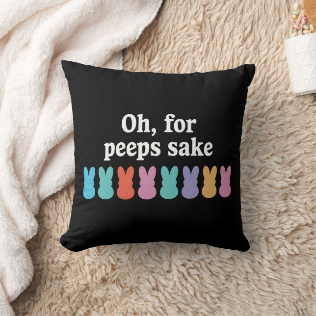 Happy Easter Bunny Christian Religious Carnival  Throw Pillow (Blanket)