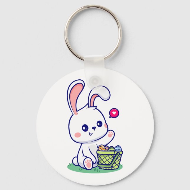 Happy Easter  Bunny collection 3 Keychain (Front)