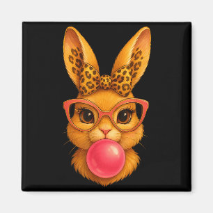 Happy easter bunny coquette bow easter rabbit girl magnet