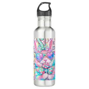 Happy Easter Bunny Coquette Bow Preppy Easter Day  710 Ml Water Bottle